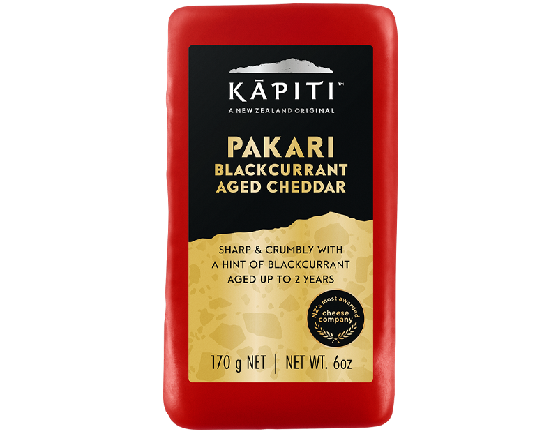 Kapiti Pakari Blackcurrent Aged Cheddar Cheese Block 170g