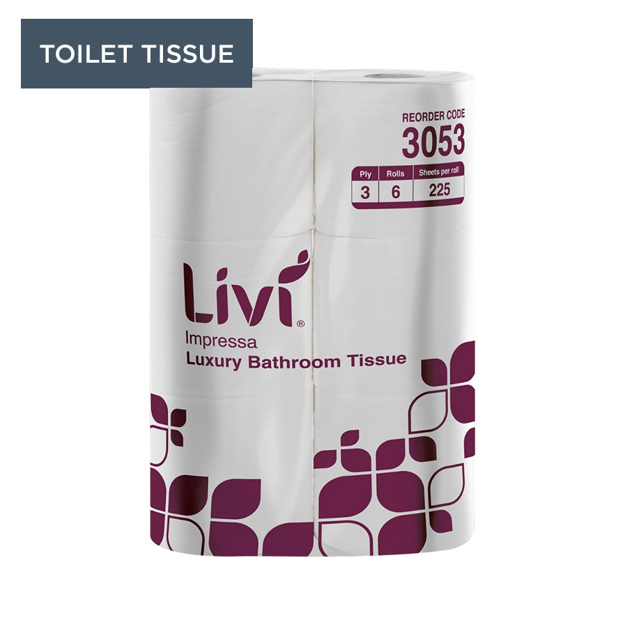 Livi Impressa Luxury Bathroom Tissue 3ply 225 Sheets 6pk