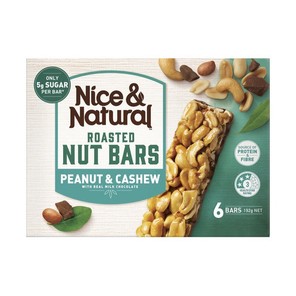 Nice & Natural Nut Bars Peanut & Cashew 192g*