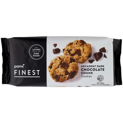 Pams Finest Decadent Dark Chocolate Chunk Cookies 300g