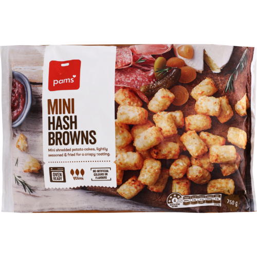 Pams Mini Frozen Hash Browns 750g