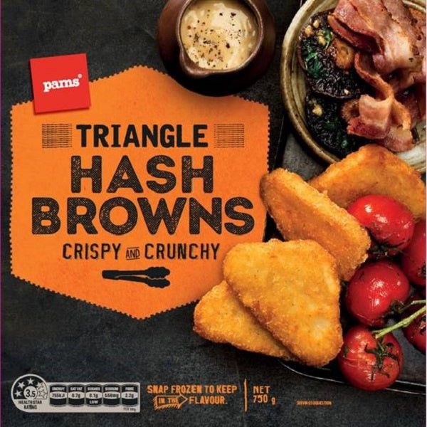 Pams Triangle Hash Browns 750g