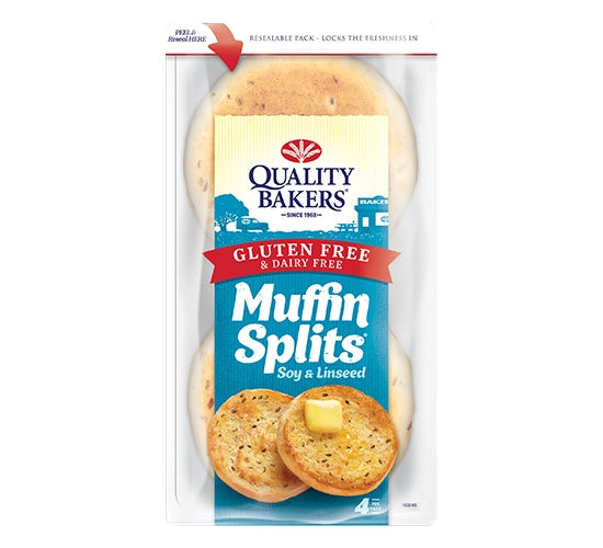 Quality Bakers Gluten Free Soy Linseed Muffin Splits 4pack