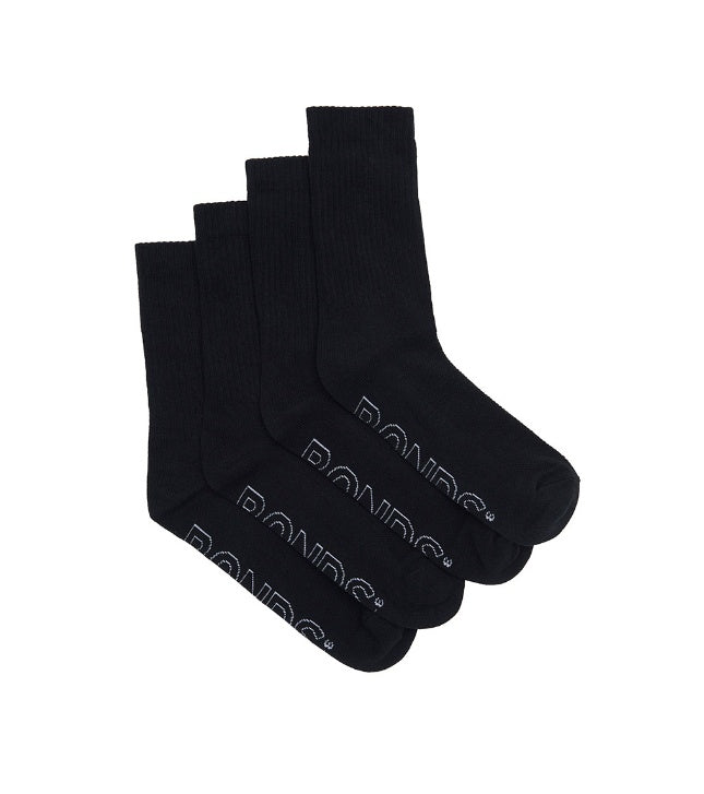 Bonds Kids Logo Light Crew Sock 4 pack RXVJ4N (PO)