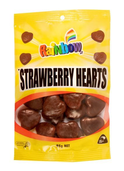 Rainbow Strawberry Hearts 95g