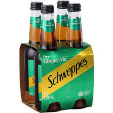 Schweppes Ginger Ale Glass Bottles 4pk x 330ml