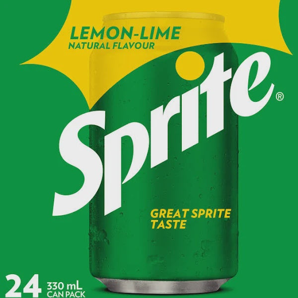Sprite Lemon Lime Soft Drink Cans 24pk x 330ml