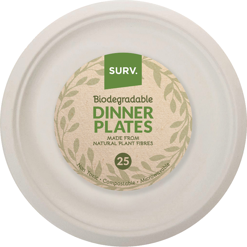 Surv. Bio Dinner Plates 26cm 25Pk