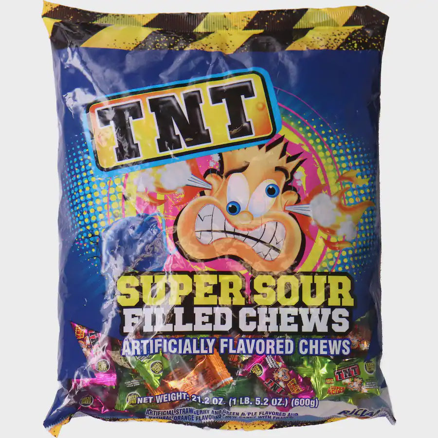 TNT Super Sour Fizz Sherbet Filled Chews 150g