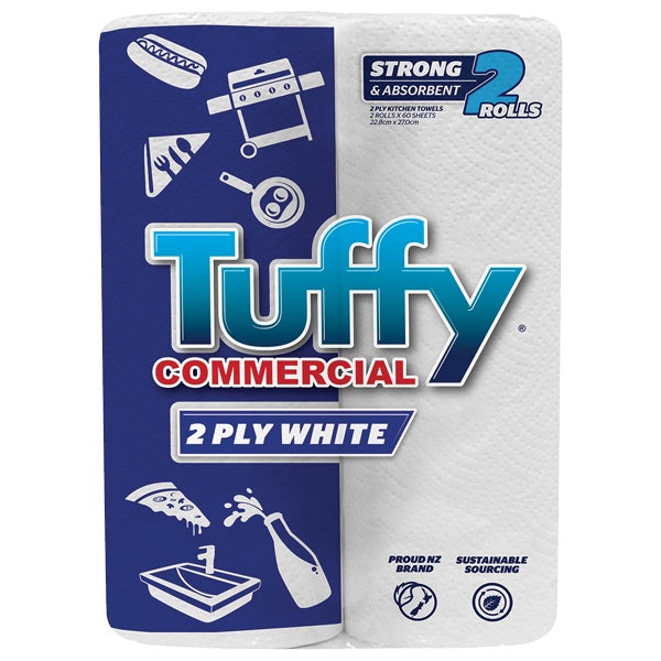 Tuffy White 2 Ply Paper Towels 4pk