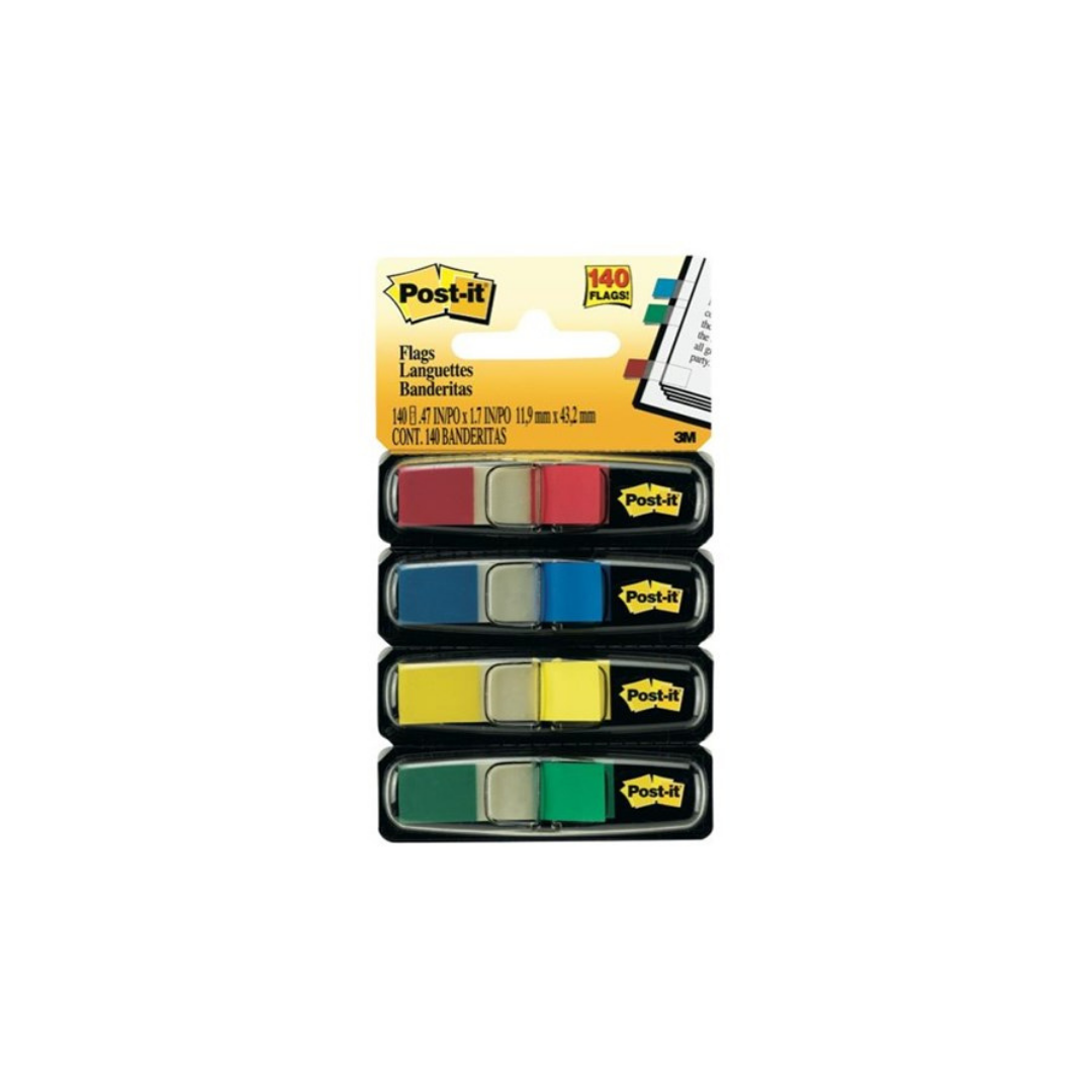 Post-it® Mini Flags 683-4RBYG Assorted Colours 140 Flags