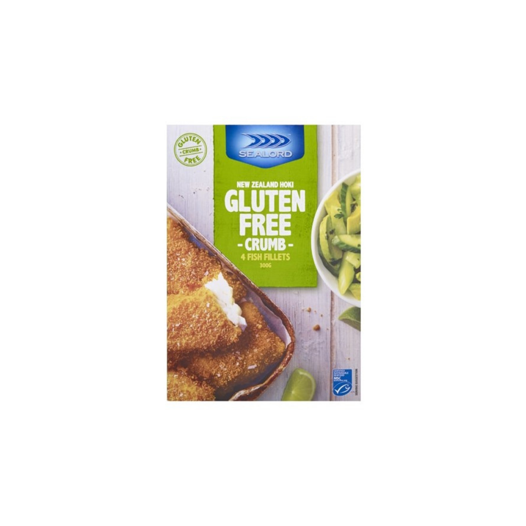 Sealord  Hoki Gluten Free Crumb Flaky Fish Fillets 4pk 300g