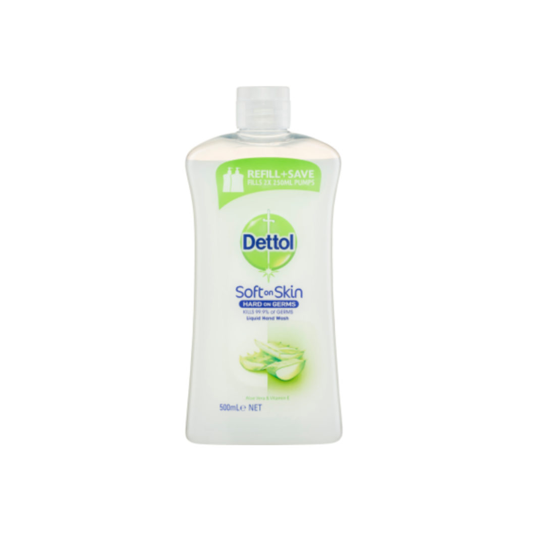 Dettol Soft On Skin Aloe Vera & Vitamin E Liquid Hand Wash Refill 500ml