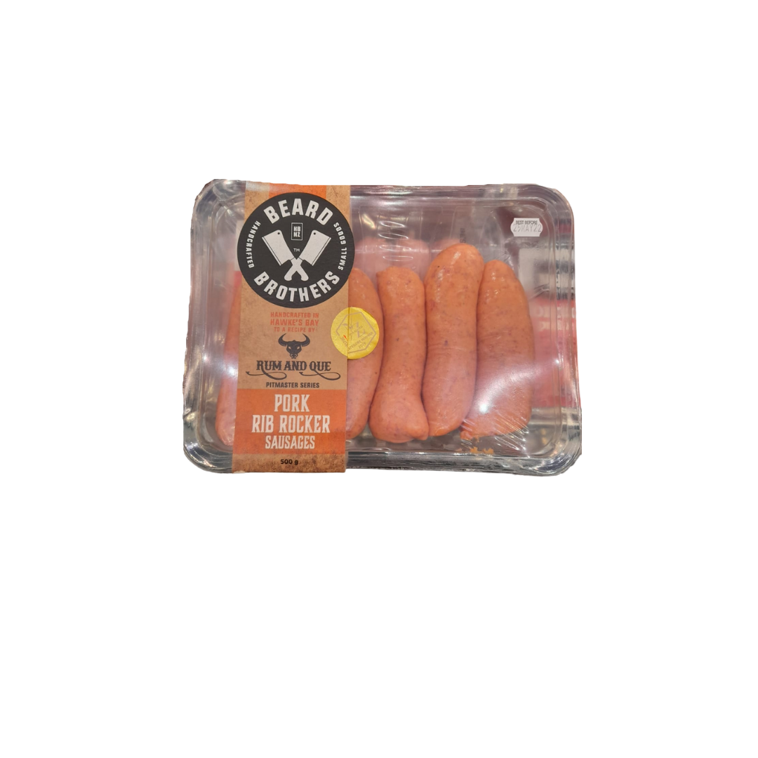 Beard Brothers Pitmaster Pork Rib Rocker Sausages 500g