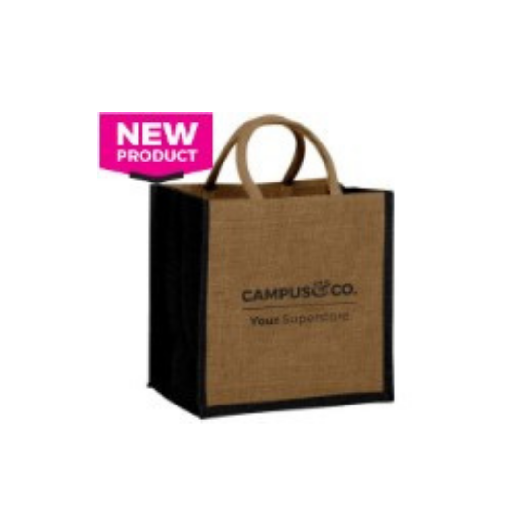 C&C Natural Jute Bag With Black Trim