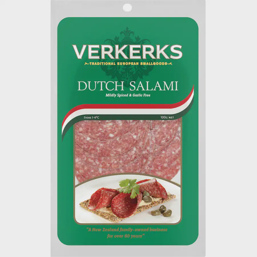 Verkerks Salami Sliced Dutch 100g