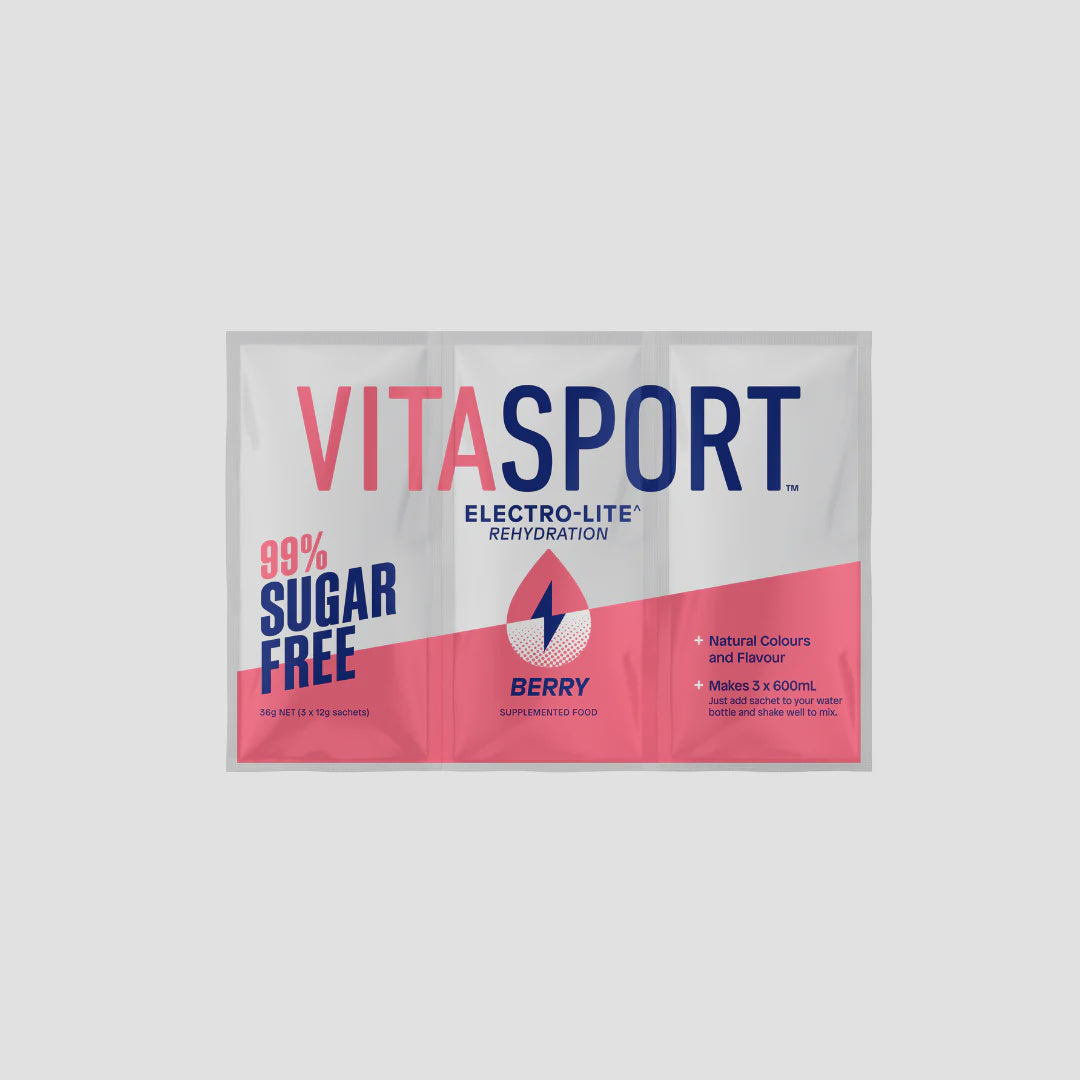 Vitasport Electrolyte Rehydration 99% Sugar Free Berry Flavoured Drink Base 3pk 36g*