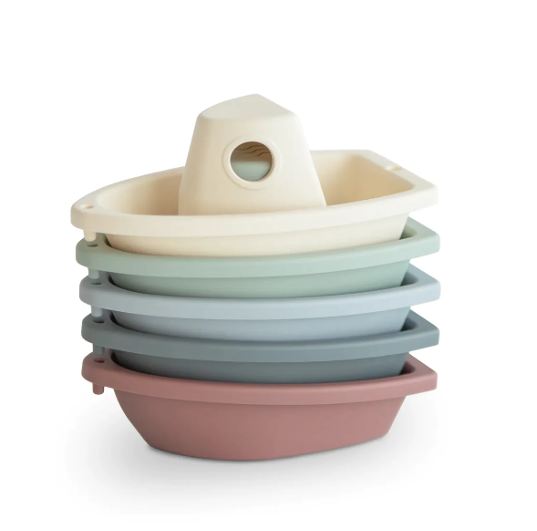 Mushie Bath Boats set of 5 - Rustic