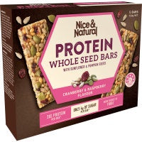 Nice & Natural Whole Seed Cranberry & Raspberry Protein Bars 5pk 150g