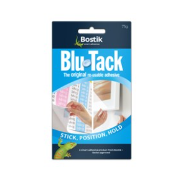 Bostik Blu-Tack Reusable Adhesive 75g Blue