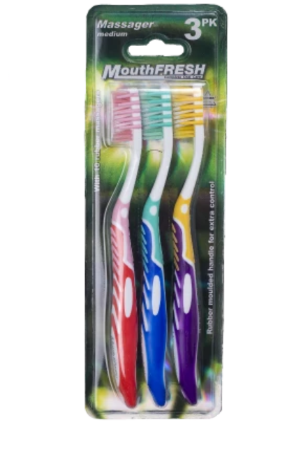 Mouthfresh Adult  Massager Toothbrush Medium 3pk