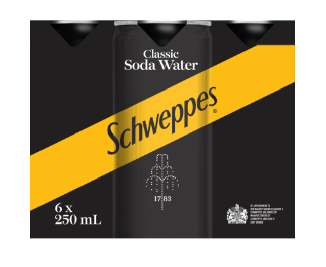 Schweppes Classic Soda Water 250ml x 6pk